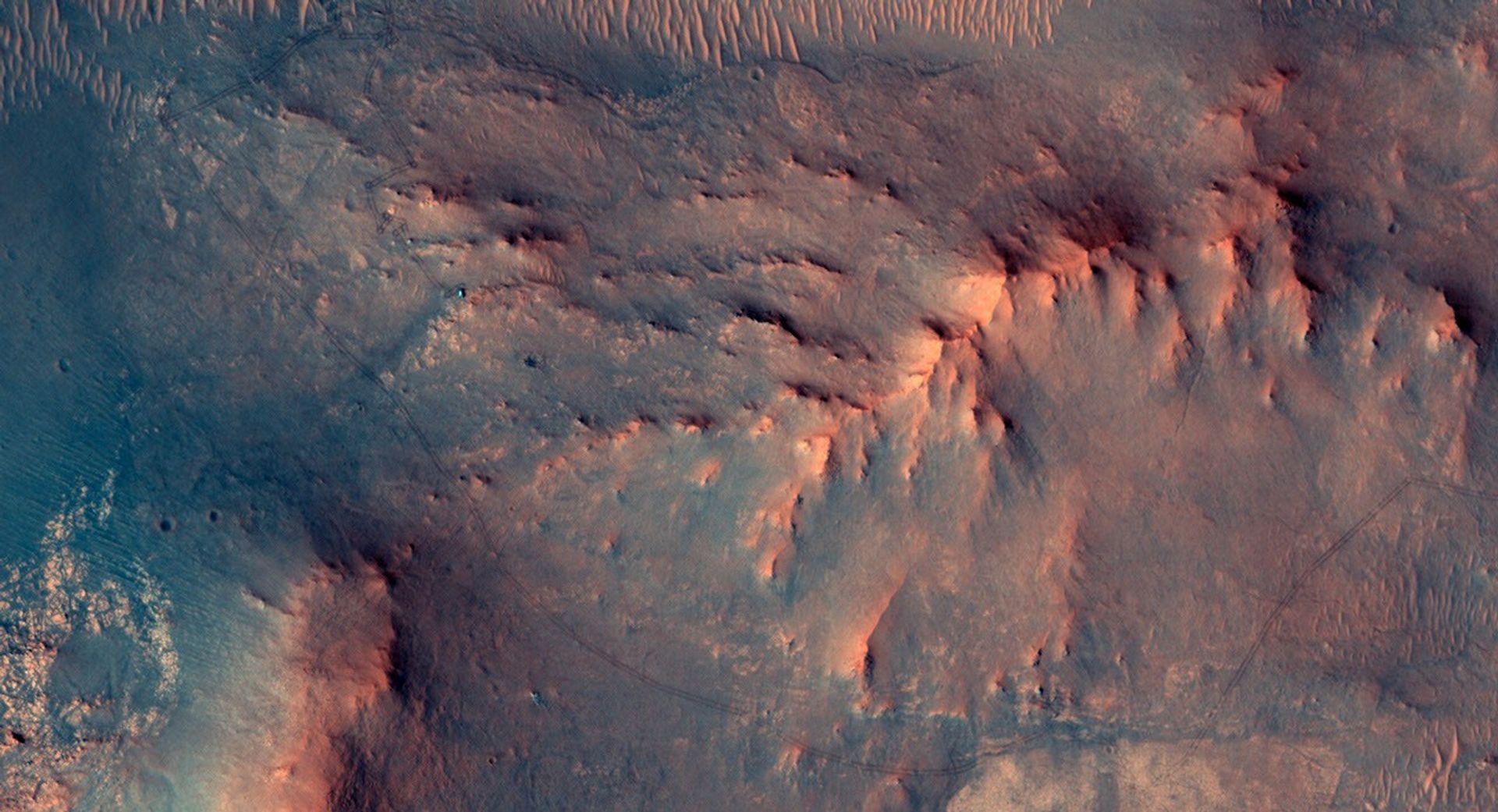 Imagem da HiRISE flagra Perseverance prestes a completar maratona em Marte - Imagem do artigo original